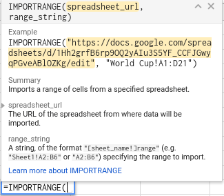Google Sheets Importrange formula and explanation.