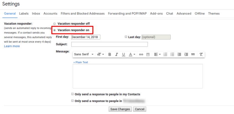 Gmail Vacation Responder : Gmail Out-of-Office vacation response tips