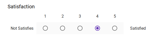 Range selection for a question in Google Forms Questionnaire.