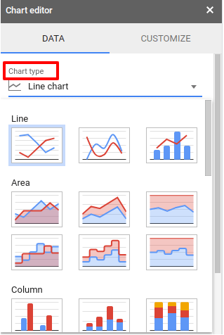 Select the chart type
