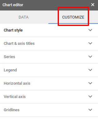 Customize the chart features