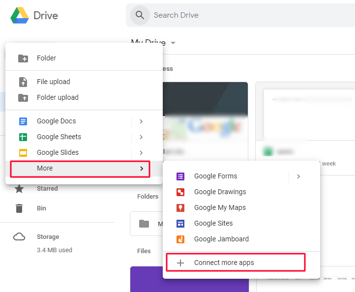 Connect more apps from drive