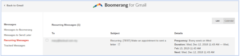 cancel boomerang for gmail