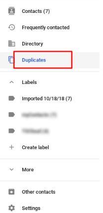 Click to duplicates the contact