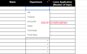 Google Sheets Dropdown List