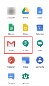 Out-of-Office notification in Gmail and Hangouts Chat.